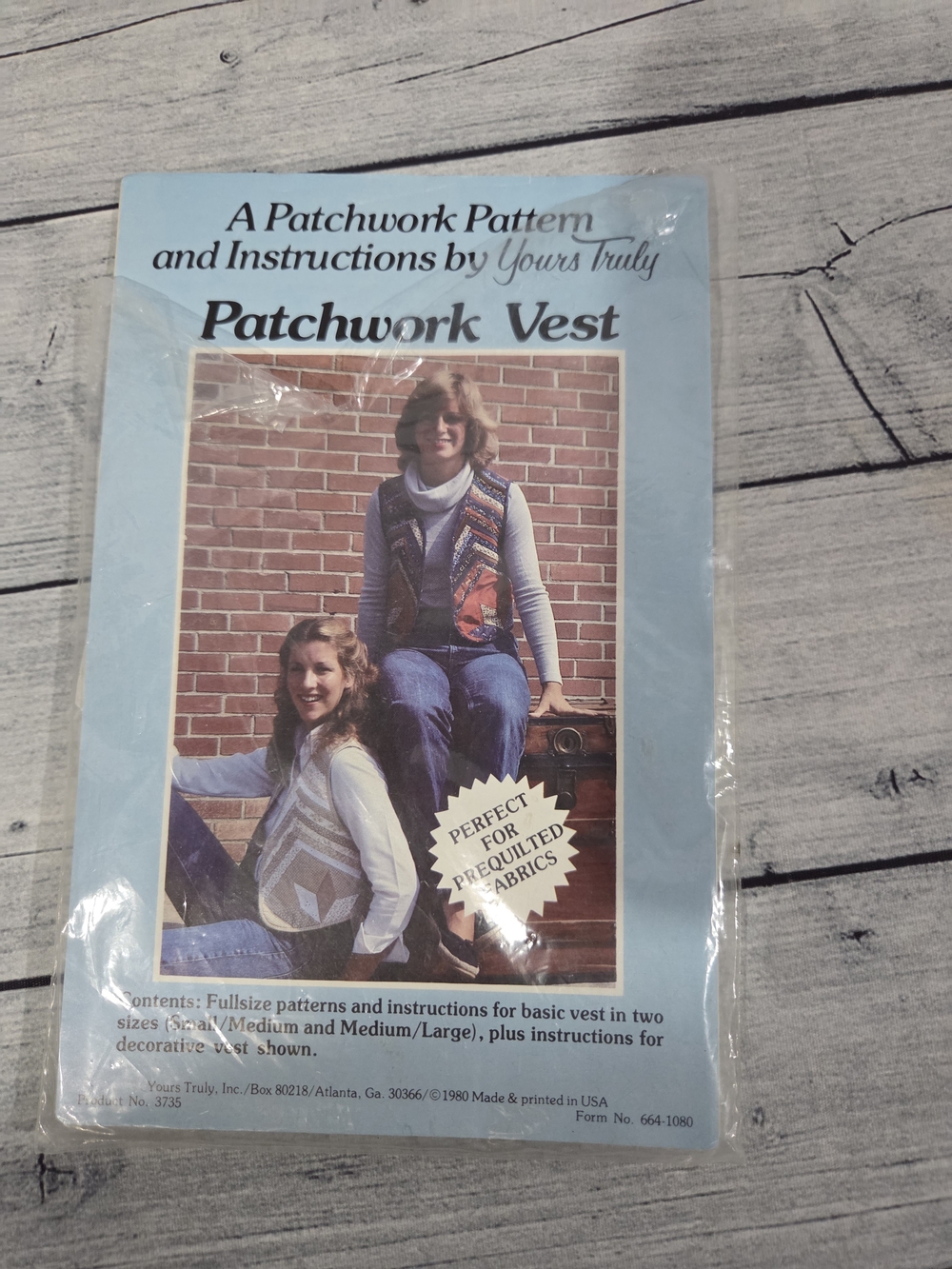 Yours Truly Sewing Pattern Patchwork Vest